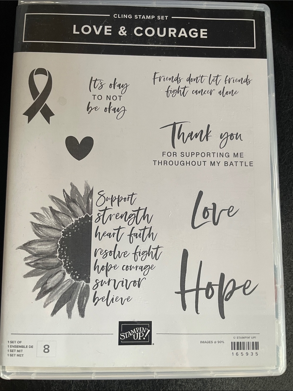 Stampin' Up! Love & Courage Cling Stamp Set - Black